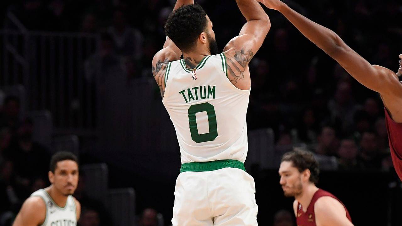 Boston Celtics forward Jayson Tatum 0 detail view of his tattoo I Just  Didn t Quit during the second quarter against the Orlando Magic at Amway  Center  HoopsHype